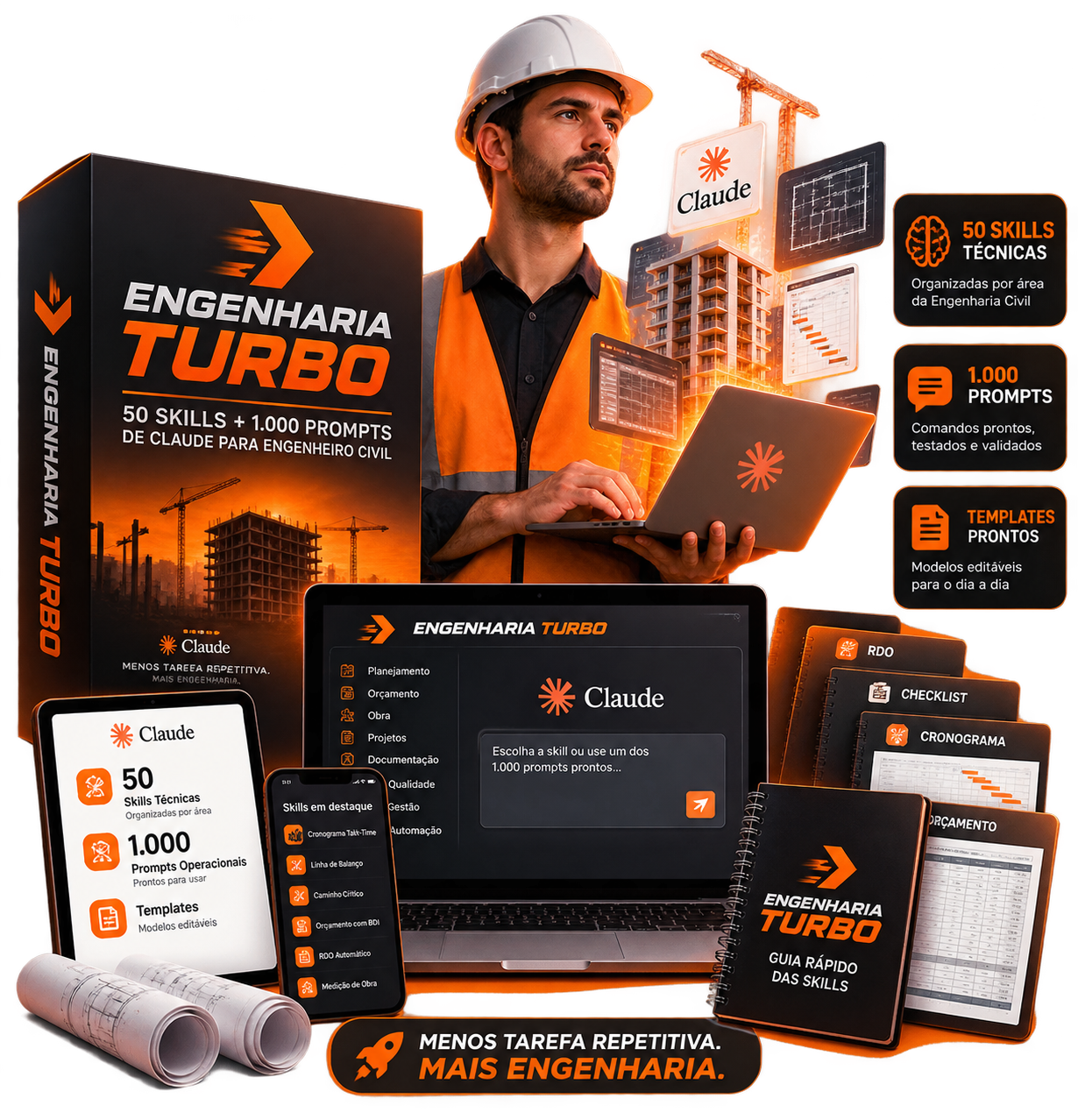ENGENHARIA TURBO — 50 Skills, 1.000 prompts e templates prontos